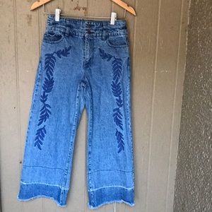 Rebecca Minkoff cropped embroidered jeans